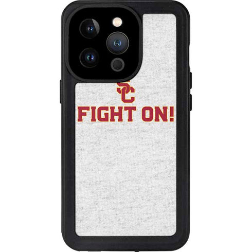 University of Southern California USC Fight On Grey iPhone 14 Pro Waterproof Case