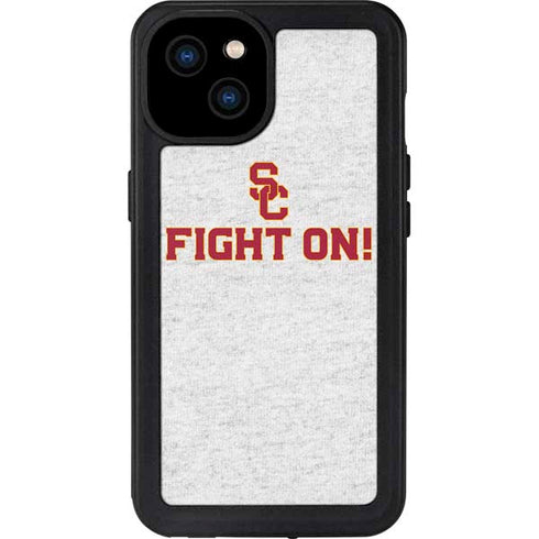 University of Southern California USC Fight On Grey iPhone 15 Plus Waterproof Case