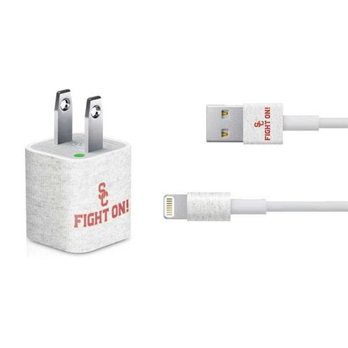 University of Southern California USC Fight On Grey iPhone Charger (5W USB) Skin