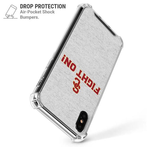 University of Southern California USC Fight On Grey iPhone XS Max Clear Case