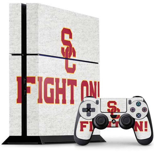 University of Southern California USC Fight On Grey PS4 Console and Controller Bundle Skin