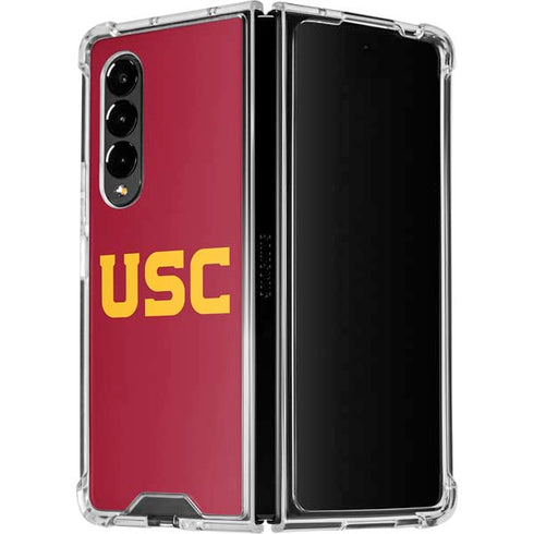 University of Southern California USC Galaxy Z Fold4 5G Clear Case