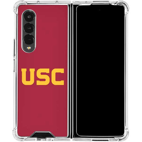 University of Southern California USC Galaxy Z Fold4 5G Clear Case
