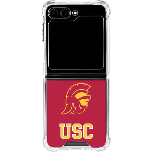 University of Southern California USC Gold Trojan Mascot Galaxy Z Flip5 5G Clear Case