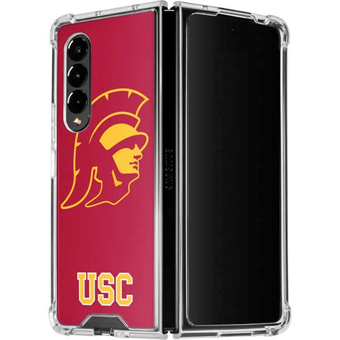 University of Southern California USC Gold Trojan Mascot Galaxy Z Fold4 5G Clear Case