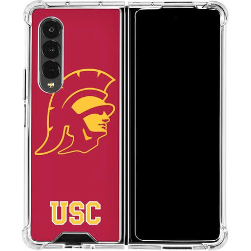 University of Southern California USC Gold Trojan Mascot Galaxy Z Fold4 5G Clear Case