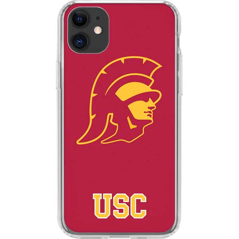 University of Southern California USC Gold Trojan Mascot iPhone 11 Clear Case