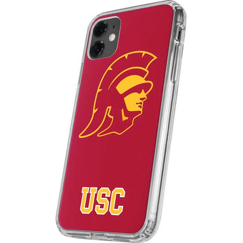 University of Southern California USC Gold Trojan Mascot iPhone 11 Clear Case