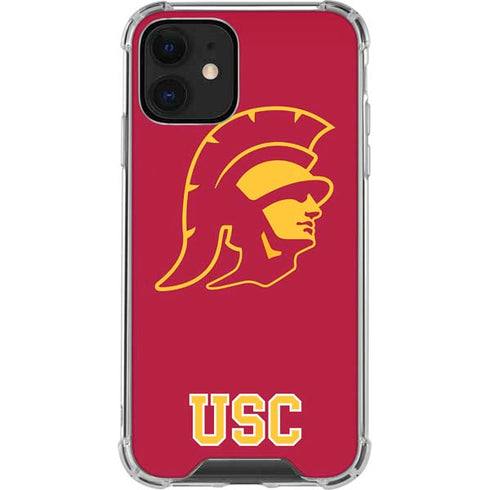 University of Southern California USC Gold Trojan Mascot iPhone 12 Clear Case