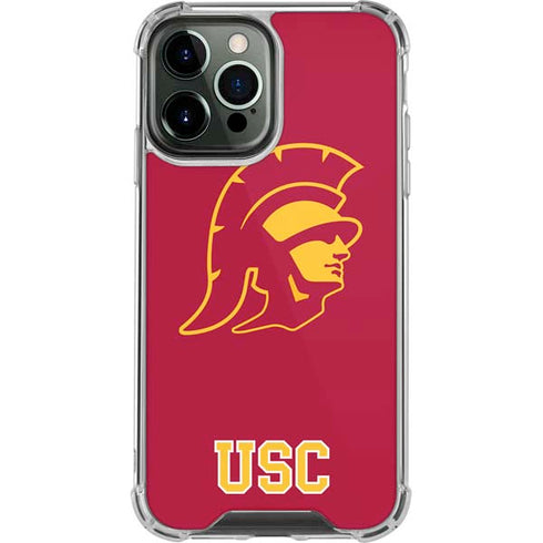 University of Southern California USC Gold Trojan Mascot iPhone 14 Pro Max Clear Case