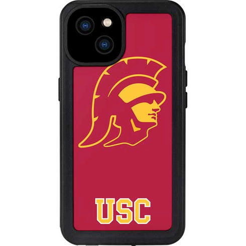 University of Southern California USC Gold Trojan Mascot iPhone 15 Plus Waterproof Case