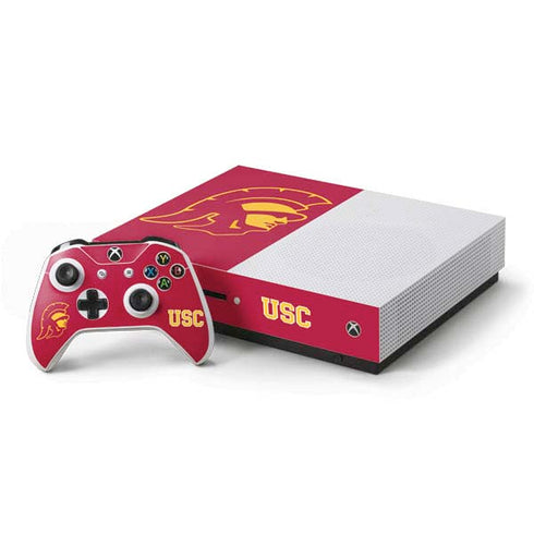 University of Southern California USC Gold Trojan Mascot Xbox One S Console and Controller Bundle Skin