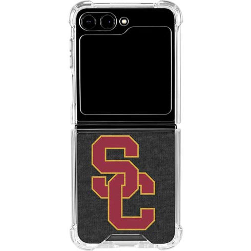 University of Southern California USC Grey Logo Galaxy Z Flip5 5G Clear Case
