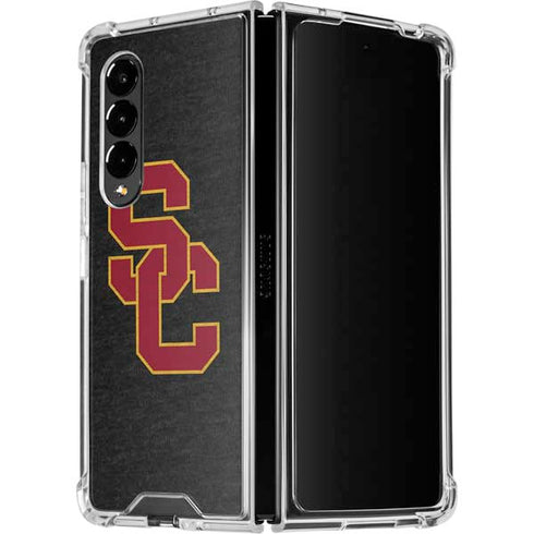 University of Southern California USC Grey Logo Galaxy Z Fold4 5G Clear Case