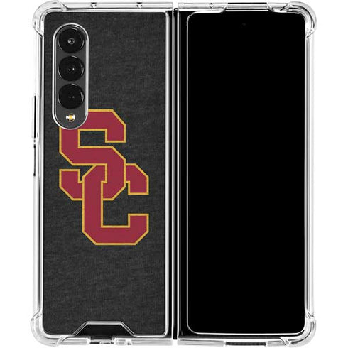 University of Southern California USC Grey Logo Galaxy Z Fold4 5G Clear Case