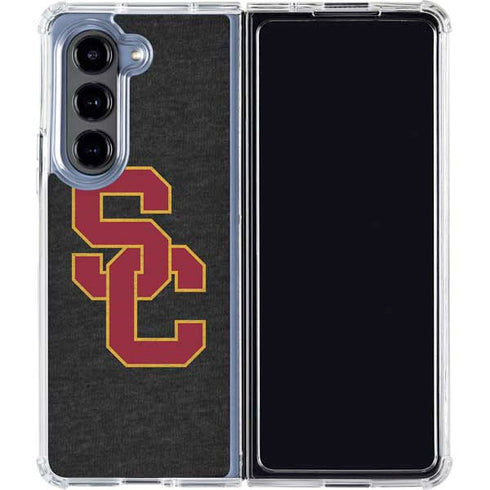 University of Southern California USC Grey Logo Galaxy Z Fold5 5G Clear Case