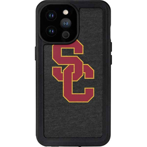 University of Southern California USC Grey Logo iPhone 14 Pro Max Waterproof Case