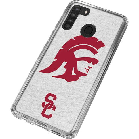 University of Southern California USC Grey Trojan Mascot Galaxy A21 Clear Case