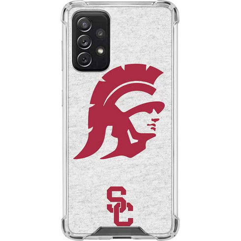 University of Southern California USC Grey Trojan Mascot Galaxy A72 5G Clear Case