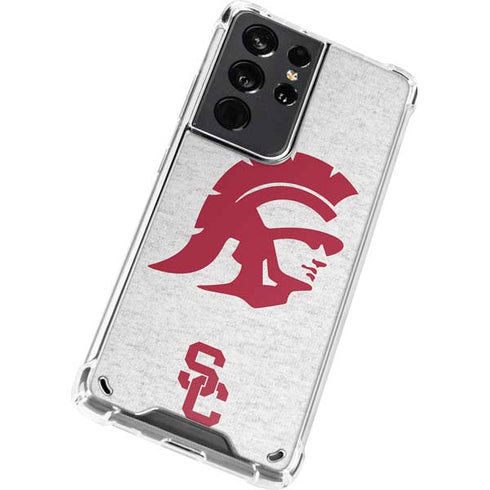 University of Southern California USC Grey Trojan Mascot Galaxy S21 Ultra 5G Clear Case
