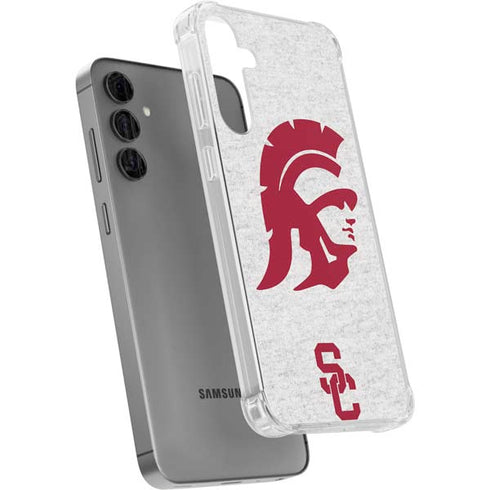 University of Southern California USC Grey Trojan Mascot Galaxy S24 Plus Clear Case