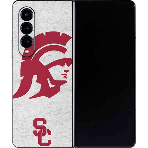 University of Southern California USC Grey Trojan Mascot Galaxy Z Fold4 5G Skin