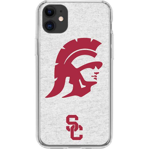University of Southern California USC Grey Trojan Mascot iPhone 11 Clear Case