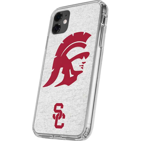 University of Southern California USC Grey Trojan Mascot iPhone 11 Clear Case