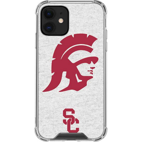 University of Southern California USC Grey Trojan Mascot iPhone 12 Clear Case