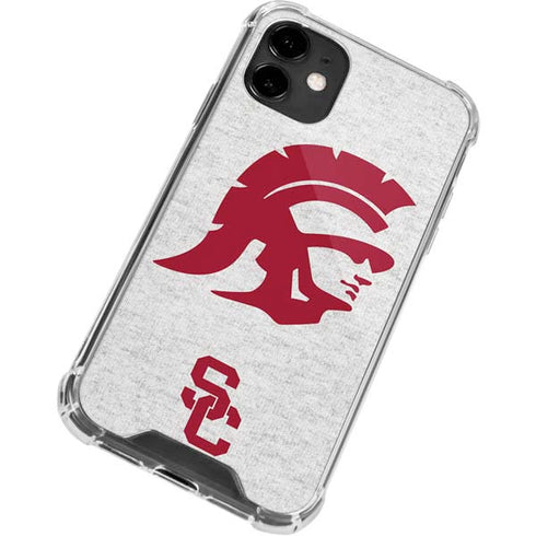 University of Southern California USC Grey Trojan Mascot iPhone 12 Clear Case