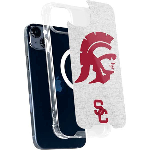 University of Southern California USC Grey Trojan Mascot iPhone 14 Plus MagSafe Case