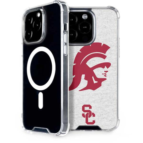 University of Southern California USC Grey Trojan Mascot iPhone 15 Pro MagSafe Case