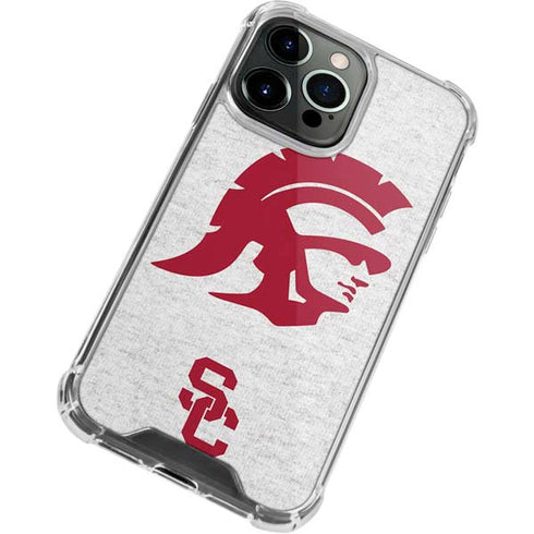 University of Southern California USC Grey Trojan Mascot iPhone 14 Pro Max Clear Case