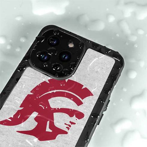 University of Southern California USC Grey Trojan Mascot iPhone 14 Pro Max Waterproof Case