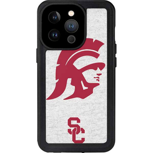 University of Southern California USC Grey Trojan Mascot iPhone 14 Pro Waterproof Case