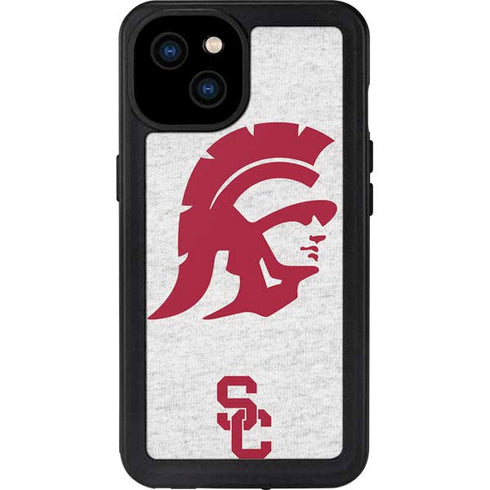 University of Southern California USC Grey Trojan Mascot iPhone 15 Plus Waterproof Case