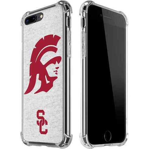 University of Southern California USC Grey Trojan Mascot iPhone 7/8 Plus Clear Case