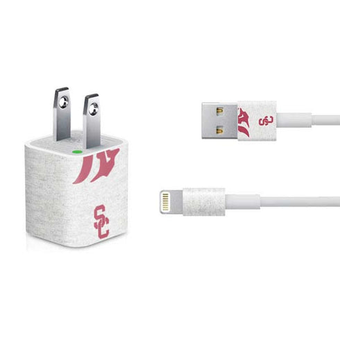 University of Southern California USC Grey Trojan Mascot iPhone Charger (5W USB) Skin