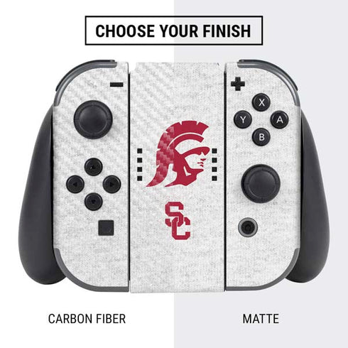 University of Southern California USC Grey Trojan Mascot Nintendo Switch Bundle Skin