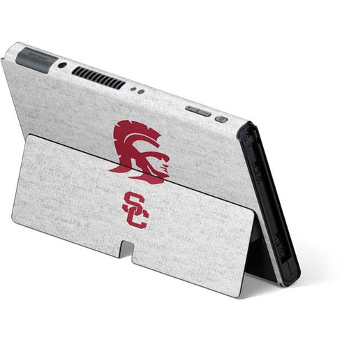 University of Southern California USC Grey Trojan Mascot Nintendo Switch OLED (2021) Skin