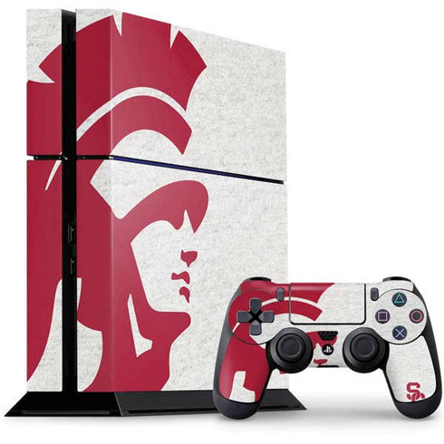 University of Southern California USC Grey Trojan Mascot PS4 Console and Controller Bundle Skin