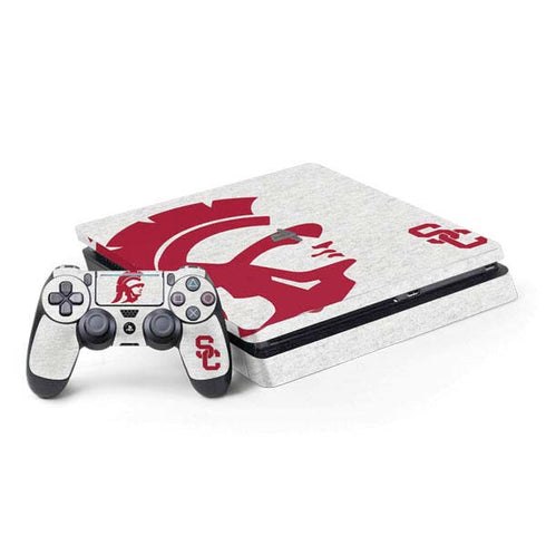 University of Southern California USC Grey Trojan Mascot PS4 Slim Bundle Skin
