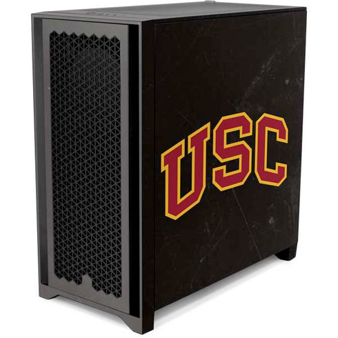 University of Southern California USC Logo Black Distressed Corsair 4000D Tempered Glass Mid-Tower ATX Case Skin
