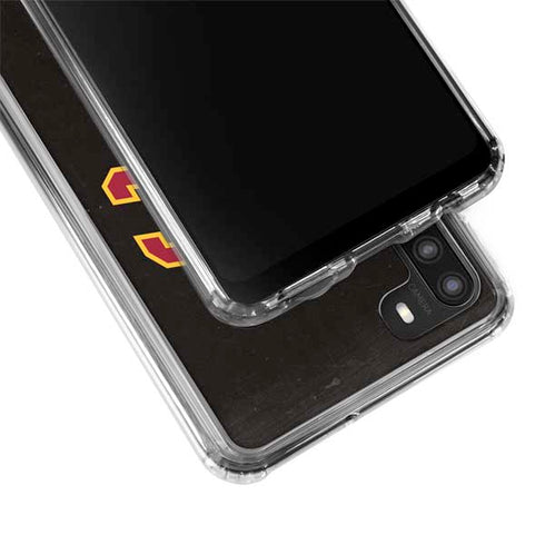University of Southern California USC Logo Black Distressed Galaxy A21 Clear Case