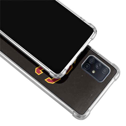University of Southern California USC Logo Black Distressed Galaxy A71 5G Clear Case