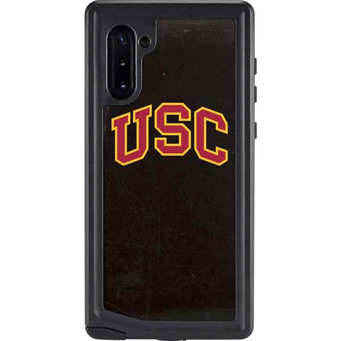 University of Southern California USC Logo Black Distressed Galaxy Note 10 Waterproof Case