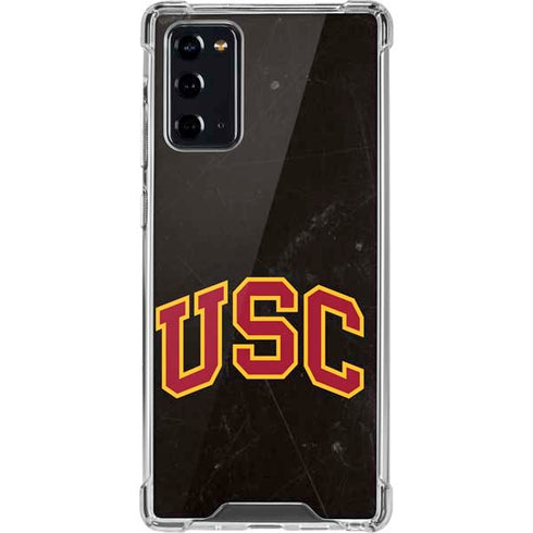University of Southern California USC Logo Black Distressed Galaxy Note20 5G Clear Case