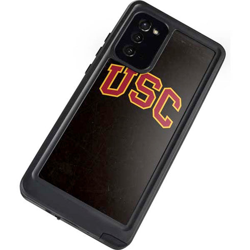University of Southern California USC Logo Black Distressed Galaxy Note20 5G Waterproof Case