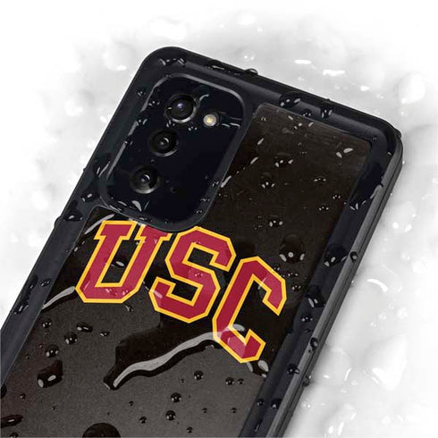 University of Southern California USC Logo Black Distressed Galaxy Note20 5G Waterproof Case
