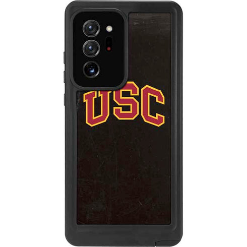 University of Southern California USC Logo Black Distressed Galaxy Note20 Ultra 5G Waterproof Case
